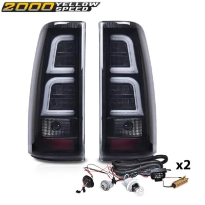 Fit For 99-06 Chevy Silverado LED Tail Lights Lamps Black Left+Right w/ Harness Foto 1 de 4
