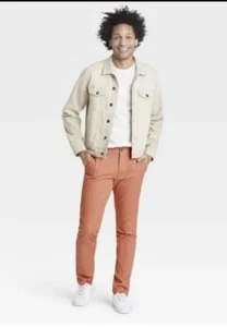 Men's Slim Fit Hennepin Chino Pants - Goodfellow & Co Coral - Picture 1 of 4