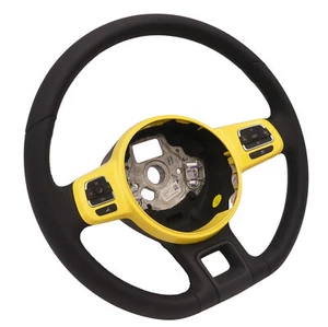 Multifunction Steering Wheel Leather VW Beetle 5C Mfa Leather Black Yellow - Picture 1 of 5