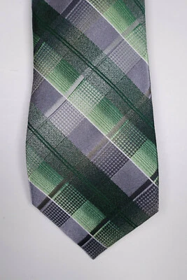 Corbata de cuello VEN HEUSEN verde a cuadros de 3 pulgadas NUEVA Foto 1 de 2