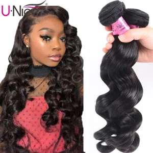 UNice Indian Loose Wave Bundles Human Hair Extensions Wavy Virgin Hair Weaves US - Picture 1 of 12
