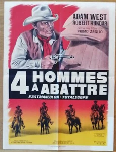 4 HOMMES A ABATTRE adam west affiche cinema originale 80x60 western '65 - Photo 1/1