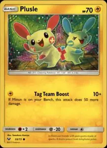 2x (SL01-033 PARALLEL FOIL) Plusle (C) Pokemon Shining Legends Card # 33 - Picture 1 of 1