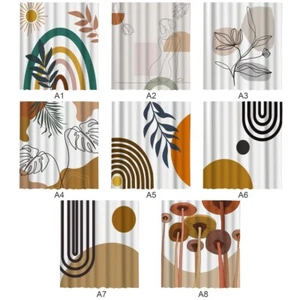Modern Printed Shower Curtain Brown 180*180cm Waterproof Autumn Bathroom Decor - Picture 1 of 22