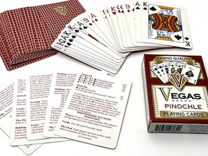 VEGAS Brand Casino Quality Pinochle Playing Cards Red New Sealed - Picture 1 of 6