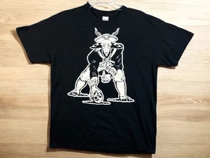 New England Patriots altes Logo mit Ziegengesicht schwarzes T-Shirt Größe Large Gildan Etikett - Bild 1 von 7