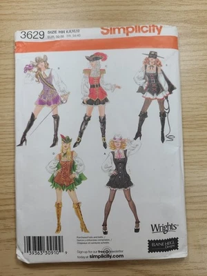 Simplicity 3629 Misses Sz 6-12 Pirate Swashbuckler Sewing Pattern FF UNCUT - Image 1 of 4