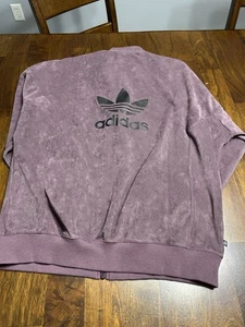 Adidas Suede-like Warm Up Jacket Men’s Size Small Plum color - Picture 1 of 6