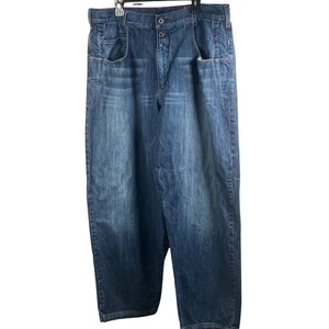 Vintage Guess Jeans Mens 42 Blue Denim 90s Baggy Hip Hop Loose Wide Jnco Style - Picture 1 of 8