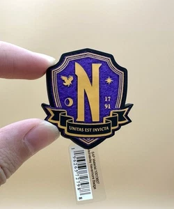 Crocs JIBBITZ™ WEDNESDAY NEVER  ** 100% Authentic Rare SHOES CHARM - Picture 1 of 6