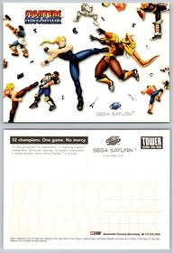 1997 SEGA Saturn Fighters Megamix Go Card Video Game Promo Postcard
