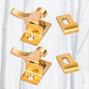  2Pcs Retro Copper Window Lock Extra Security Window Lock Inside and Outside - Picture 1 of 12