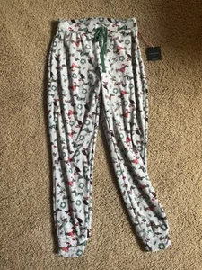 Cynthia Rowley Nachtwäsche Pyjamahose Gr. XS Dackel Weihnachtsdruck Neu mit Etikett - Bild 1 von 7