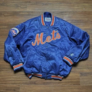 Vtg New York Mets Starter Diamond Collection Jacket XL Blue Satin MLB Bomber 90s - Picture 1 of 23