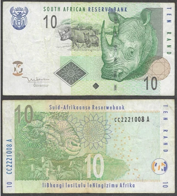 🇿🇦 Vintage South Africa 10 Rand Banknote (2005; P-128) 🇿🇦 - Image 1 of 4