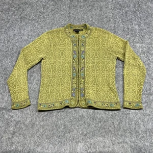 Nomadic Traders Sweater Womens Large Floral Embroidered Boho Cardigan Zip Jacket - Picture 1 of 19