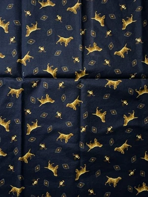 Cranston Fabric By Joan Messmore Dogs & Ducks Navy Blue 44 in Wide X 20 inches - Image 1 of 2