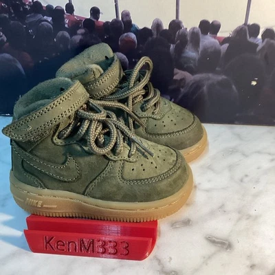 Nike Air Force 1 Zapatos Retro Mid FLAX Trigo Niño Talla 4c 859338-200 Niño pequeño Foto 1 de 4