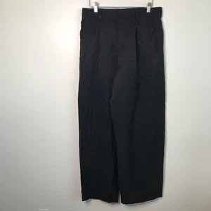 Pantalones Zara Para Hombre Medianos Negros Mezcla de Lino Pierna Extra Ancha Plisada Tiro Alto Sueltos - Imagen 1 de 14