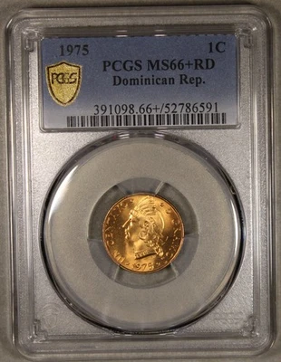 1975 Dominican Republic 1 Centavo PCGS MS66+ RD - Image 1 of 4