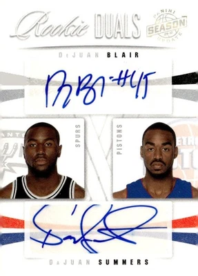 DEJUAN BLAIR DAJUAN VERANOS 2009-10 ACTUALIZACIÓN TEMPORADA PANINI DOBLE AUTO RC #20/99  Foto 1 de 2