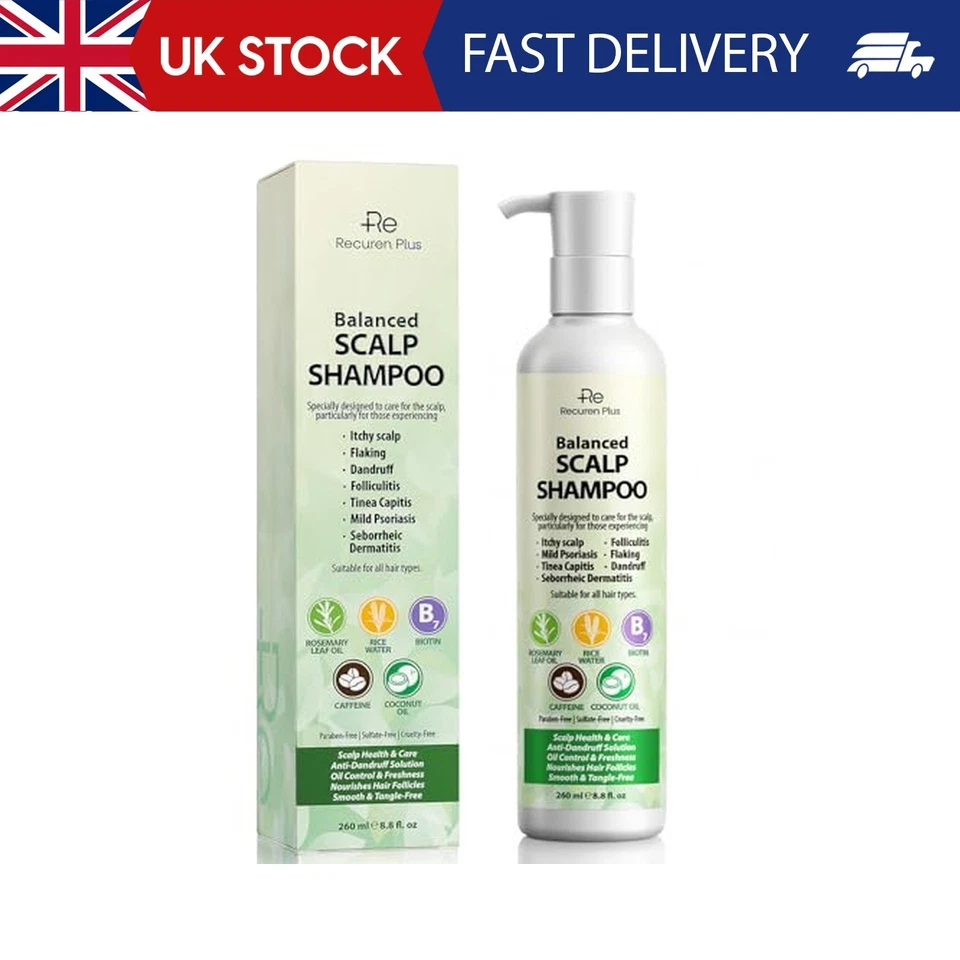 RECUREN PLUS Folliculitis Scalp Psoriasis Treatment Shampoo: Seborrheic Dermatitis, Dandruff