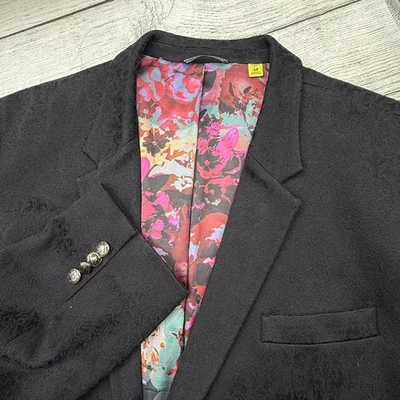 Спортивное пальто Robert Graham мужское 48 покрой на заказ черный узор жаккардовый блейзер - Изображение 1 из 4