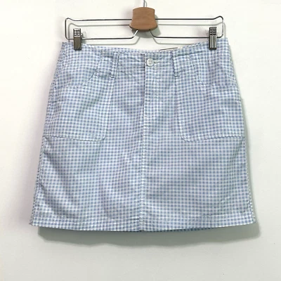 Falda corta St Johns Bay 6 bolsillos azules de guinga verano mini corta tiro medio NUEVA Foto 1 de 4