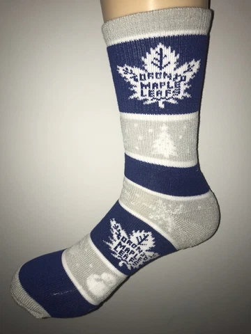 TORONTO MAPLE LEAFS NHL HOCKEY JERSEY LOGO SNOWFLAKE SOCKS LARGE Cover