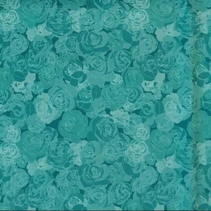 Cabbage Roses Floral Fabric BOUNDLESS Teal Green Quilters Cotton 5 YARDS LOT - Picture 1 of 3