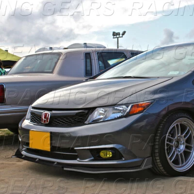 FIT 2012 HONDA CIVIC 4DR/SEDAN BLACK JDM CS-STYLE FRONT BUMPER BODY KIT LIP 3PCS - Image 1 of 4