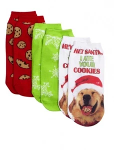 NWT Justice Girls Santa Cookies Socks 3 Pair Set Shoe 13-5 S/M NEW - Picture 1 of 1