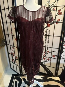 Taylor Dress Women's Size 14 Short Sleeves Cocktail Lined Ruby Red - Picture 1 of 6