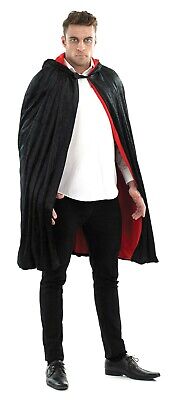 Uomo Donna Nero Mantello Vampiro Mago Mantello Costume Costume Di Halloween Nuovo • 19.63€