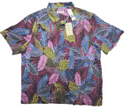 $138 Tommy Bahama  Shirt Men's XXL 2XL "Gentlemen Prefer Fronds" Hawaiian Silk