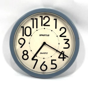 1989 Spartus Quartz Light Blue Round Wall Clock USA Working Condition - Picture 1 of 7