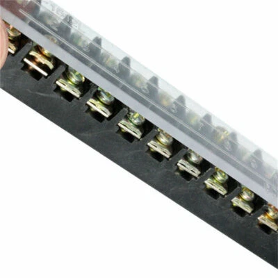 2X TB-1512L Block 2 Position 600V 15A Wire Barrier Dual Row Screw Terminal Panel - Image 1 of 4