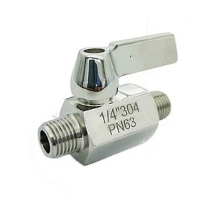 Válvula de bola de acero inoxidable 1/4" BSP 304 macho a macho montaje de tubería resistente M-M - Imagen 1 de 3