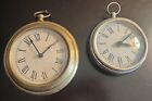 Pocket / Desk Watches MEDIUM Round Clocks Silver And Brass Finish Not Tested