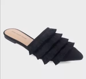 Scarpe Who What Wear Annie con frange slip on flat mule donna taglia 7,5 a punta - Foto 1 di 2
