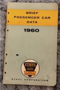Vintage ETHYL GASOLINE BRIEF PASSENGER CAR Data Booklet 1960 Original Used - Bild 1 von 6