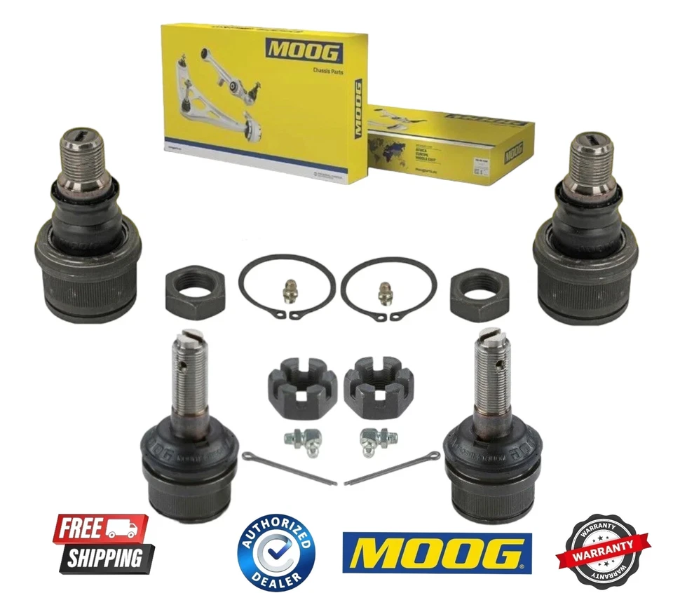 New GENUINE Moog 2 Upper & 2 Lower Ball Joints For Ford F-250 Super Duty 4x4 4WD - Image 1 of 1