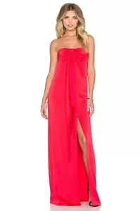 Rachel Zoe Nico Vestido Cortina Largo Formal Maxi Vestido Rosa/Rojo Satén Boda 2 - Imagen 1 de 11