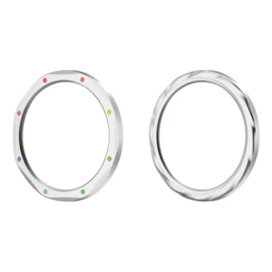 Metal Bezel Ring Tempered Glass Film for Xiaomi Watch S4/S3(Silver Rainbow) - Photo 1/6