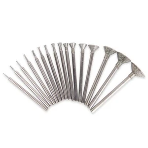 30Pcs 0.5-6mm Inverted Conical Diamond Grinding Bits Lapidary Carving Burrs Gems - Picture 1 of 8