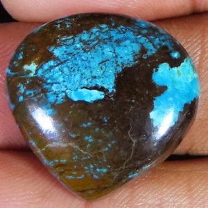 28.70 CT Natural Azurite Sattukaite Heart Cabochon 22x21x6 mm Gemstone Mti-43 - Picture 1 of 3