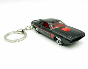 Schlüsselanhänger 1970 '70 Dodge Challenger schwarz Auto selten Neuheit 1:64 Diecast Key Ring - Bild 1 von 4