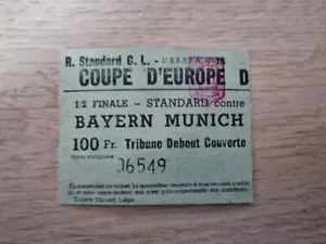 Ticket Halbfinale Europacup Bayern München Standard Lüttich 1967 Semifinal 67 - Bild 1 von 2