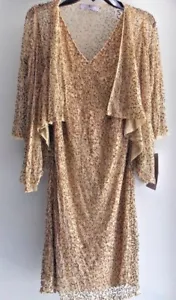 JS COLLECTIONS LIGHT GOLD FORMAL DRESS/SIZE 6 /MODELE/OVERLAY/LACE NWT - Picture 1 of 8