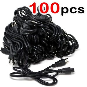 PC 3-Prong Mickey Mouse AC Power Cord for Laptop PC Printers LOT Wholesale